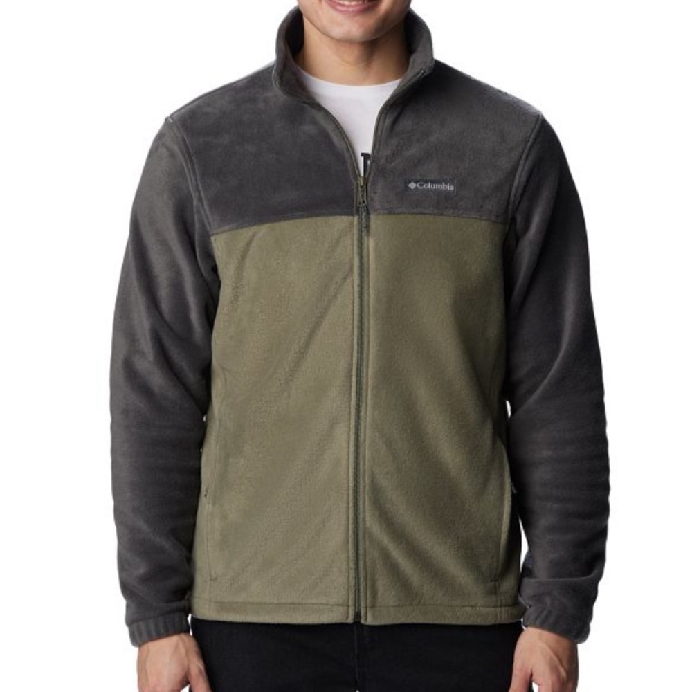 Columbia Men's Performance Fleece Jacket - Dark Gray and Olive Small